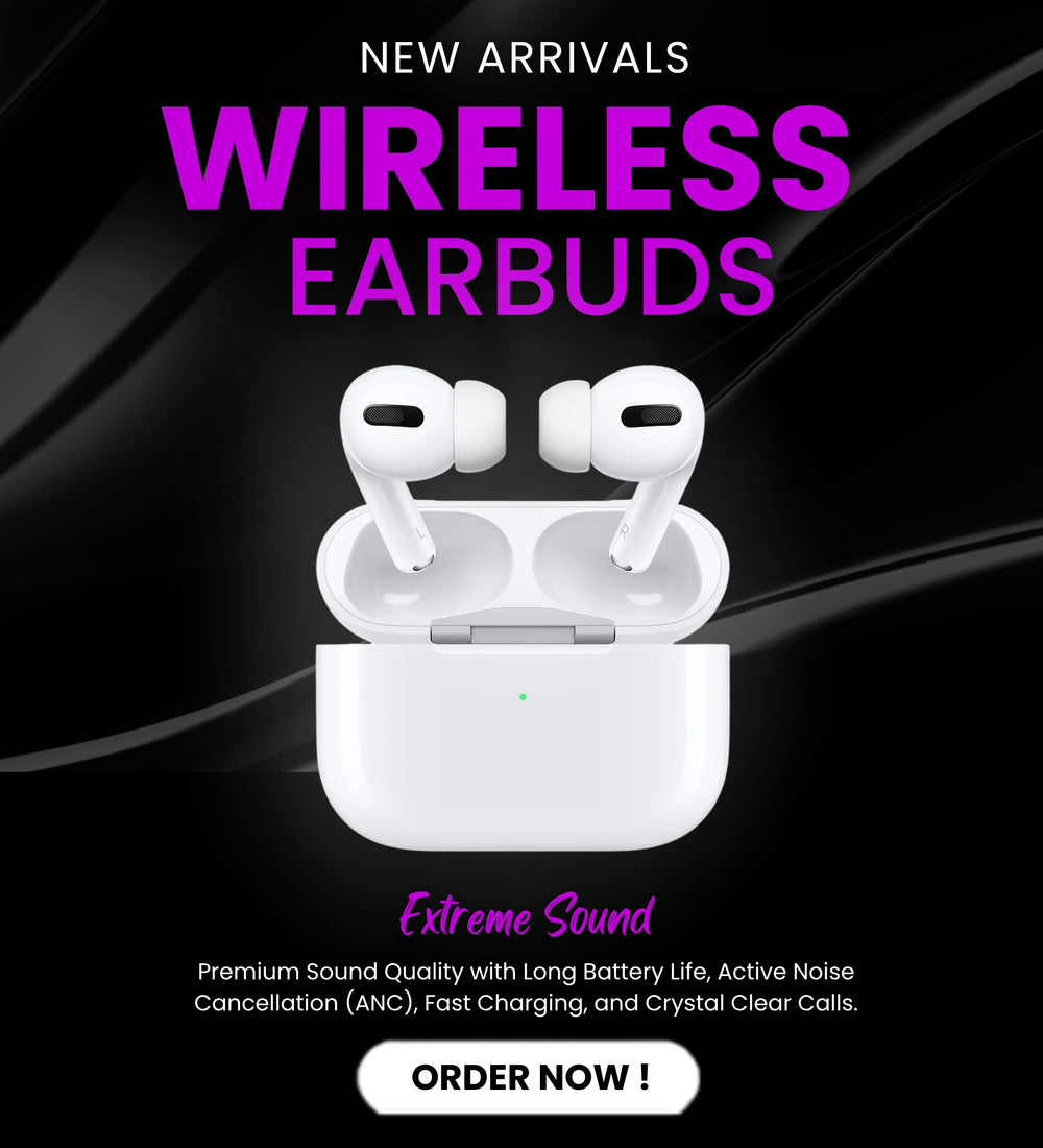 Airpods Pro 2 white wireless earbuds mobile banner
